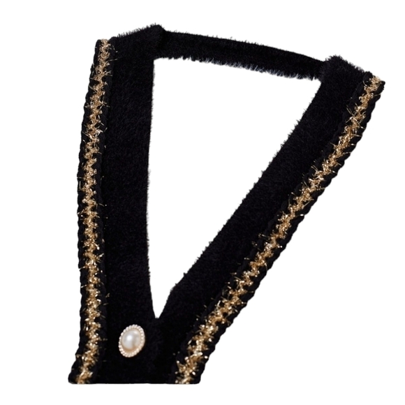 CONTRAST SHIMMER FRINGE FUZZY KNIT CARDIGAN IN WHITE - Picture 5 of 11